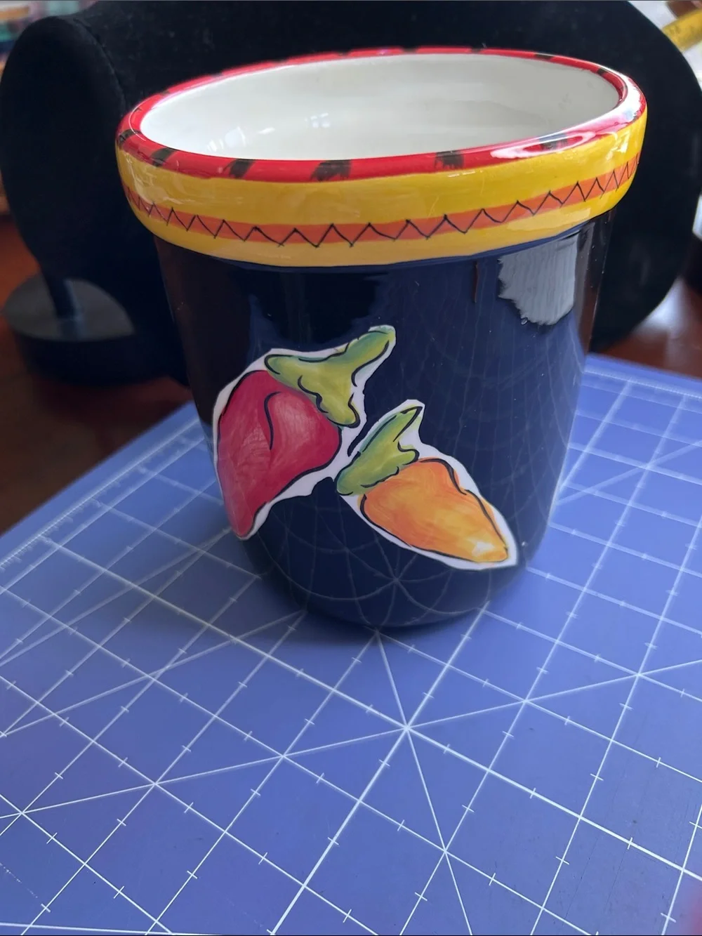 Houseware by Mary Jane Mitchell utensil-ware-crock multiple painted peppers